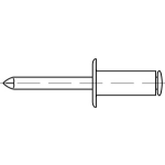 Offene Blindniete (A2) mit Sollbruchdorn (Stahl verzinkt) ~DIN 7337