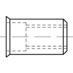 Blindniet - Mutter (A 2, 1.4567) rund, offen, kleiner Senkkopf 90°