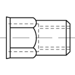 Sechskant- Blindniet- Mutter (A2) rund, offen mit lk. Senkkopf