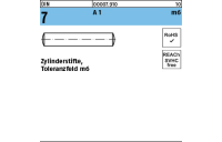 DIN 7 A 1 m6 Zylinderstifte, Toleranzfeld m6 - Abmessung: 10 m6 x 16, Inhalt: 100 Stück