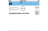 DIN 85 A 4 Flachkopfschrauben mit Schlitz - Abmessung: M 2 x 25, Inhalt: 1000 Stück