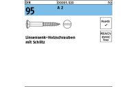 DIN 95 A 2 Linsensenk-Holzschrauben mit Schlitz - Abmessung: 4 x 12, Inhalt: 200 Stück