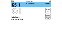 DIN 125-1 A 2 140 HV Form A Scheiben, ohne Fase - Abmessung: 5,3 x10 x1, Inhalt: 100 Stück