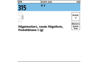 DIN 315 A 2 Flügelmuttern, runde Flügelform, Produktklasse C (g) - Abmessung: M 4, Inhalt: 50 Stück