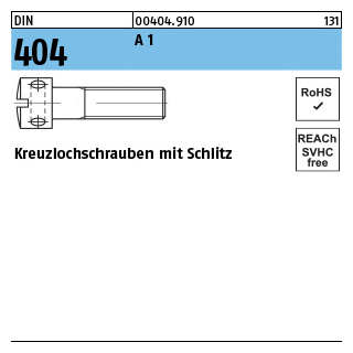 DIN 404 A 1 Kreuzlochschrauben mit Schlitz - Abmessung: M 5 x 10, Inhalt: 100 Stück