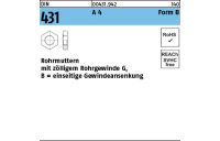 DIN 431 A 4 Form B Rohrmuttern mit zölligem Rohrgewinde G, einseitige Gewindeansenkung - Abmessung: BG 1/8 SW19, Inhalt: 25 Stück