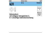 DIN 431 A 4 Form B Rohrmuttern mit zölligem Rohrgewinde G, einseitige Gewindeansenkung - Abmessung: BG 3/4, Inhalt: 10 Stück