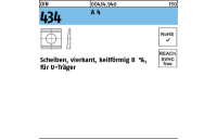 DIN 434 A 4 Scheiben, vierkant, keilförmig 8 %, für U-Träger - Abmessung: 13,5, Inhalt: 50 Stück