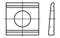 DIN 434 A 4 Scheiben, vierkant, keilförmig 8 %, für U-Träger - Abmessung: 13,5, Inhalt: 50 Stück