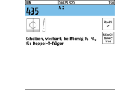 DIN 435 A 2 Scheiben, vierkant, keilförmig 14 %, für Doppel-T-Träger - Abmessung: 9, Inhalt: 50 Stück