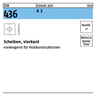 DIN 436 A 2 Scheiben, vierkant - Abmessung: 22 x 60 x 5, Inhalt: 50 Stück