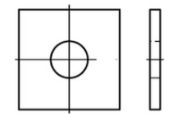 DIN 436 A 2 Scheiben, vierkant - Abmessung: 22 x 60 x 5, Inhalt: 50 Stück