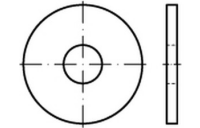 DIN 440 A 4 Form R Scheiben, R = mit Rundloch - Abmessung: R 11 x 34 x 3, Inhalt: 50 Stück