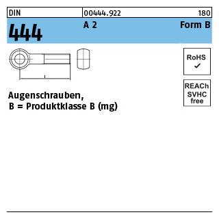 DIN 444 A 2 Form B Augenschrauben, Produktklasse B (mg) - Abmessung: BM 24 x 160, Inhalt: 1 Stück