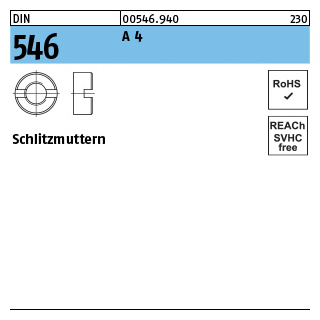 DIN 546 A 4 Schlitzmuttern - Abmessung: M 4, Inhalt: 100 Stück