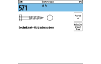 DIN 571 A 4 Sechskant-Holzschrauben - Abmessung: 6 x 80, Inhalt: 200 Stück