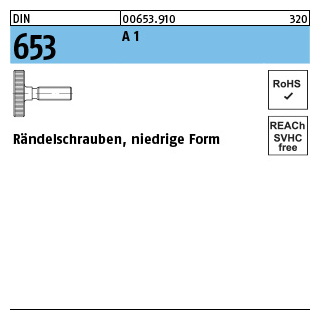 DIN 653 A 1 Rändelschrauben, niedrige Form - Abmessung: M 4 x 8, Inhalt: 10 Stück