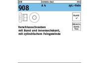 DIN 908 A 4 zyl.-Fein verschlussschrauben mit Bund und Innensechskant, m. zyl. Feingewinde - Abmessung: M 12 x 1,5, Inhalt: 100 Stück