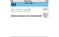 DIN 912 A 2 - 70 Zylinderschrauben mit Innensechskant - Abmessung: M 10 x 45, Inhalt: 100 Stück