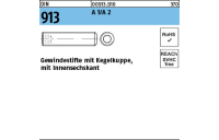 DIN 913 A 1/A 2 Gewindestifte mit Kegelkuppe, mit Innensechskant - Abmessung: M 2 x 4, Inhalt: 500 Stück