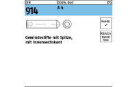 DIN 914 A 4 Gewindestifte mit Spitze, mit Innensechskant - Abmessung: M 2,5 x 8, Inhalt: 500 Stück