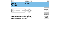 DIN 914 A 1/A 2 Gewindestifte mit Spitze, mit Innensechskant - Abmessung: M 3 x 6, Inhalt: 500 Stück