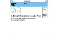 DIN 917 A 2 Sechskant-Hutmuttern, niedrige Form - Abmessung: M 10 SW 17, Inhalt: 25 Stück