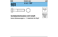 DIN 931 A 4 - 70 Sechskantschrauben mit Schaft - Abmessung: M 5 x 30, Inhalt: 100 Stück