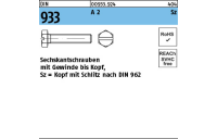 DIN 933 A 2 Sz Sechskantschrauben mit Gewinde bis Kopf, Kopf mit Schlitz nach DIN 962 - Abmessung: M 4 x 6, Inhalt: 100 Stück