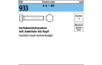 DIN 933 A 4 - 80 Sechskantschrauben mit Gewinde bis Kopf - Abmessung: M 6 x 10, Inhalt: 100 Stück