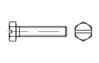 DIN 933 A 2 Sz Sechskantschrauben mit Gewinde bis Kopf, Kopf mit Schlitz nach DIN 962 - Abmessung: M 6 x 35, Inhalt: 100 Stück