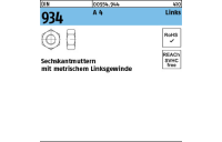 DIN 934 A 4 Links Sechskantmuttern mit metrischem Linksgewinde - Abmessung: M 8 -LH, Inhalt: 100 Stück