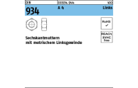 DIN 934 A 4 Links Sechskantmuttern mit metrischem Linksgewinde - Abmessung: M 14 -LH, Inhalt: 25 Stück