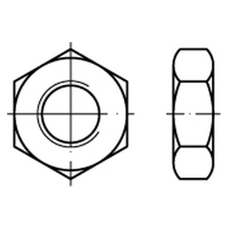 DIN 936 17 H Fein Sechskantmuttern, niedrige Form mit metrischem Feingewinde - Abmessung: M 24 x 1,5  VE = 50 Stück