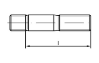 DIN 939 A 4 Stiftschrauben, Einschraubende = 1,25 d - Abmessung: M 16 x 100, Inhalt: 10 Stück
