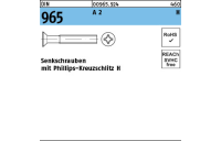 DIN 965 A 2 H Senkschrauben mit Phillips-Kreuzschlitz H - Abmessung: M 1,6 x 6 -H, Inhalt: 2000 Stück