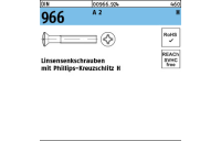 DIN 966 A 2 H Linsensenkschrauben mit Phillips-Kreuzschlitz H - Abmessung: M 2,5 x 8 -H, Inhalt: 1000 Stück