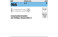 DIN 966 A 2 H Linsensenkschrauben mit Phillips-Kreuzschlitz H - Abmessung: M 4 x 25 -H, Inhalt: 1000 Stück