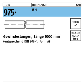 ~DIN 975 A 4 Gewindestangen, Länge 1000 mm - Abmessung: M 18, Inhalt: 1 Stück