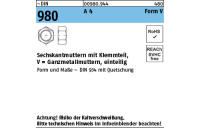 ~DIN 980 A 4 Form V Sechskantmuttern mit Klemmteil, Ganzmetallmuttern, einteilig - Abmessung: VM 6, Inhalt: 100 Stück