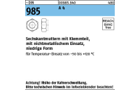 ~DIN 985 A 4 Sechskantmuttern mit Klemmteil, mit nichtmetallischem Einsatz, niedrige Form - Abmessung: M 4, Inhalt: 100 Stück