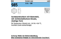 ~DIN 985 A 4 - 80 Sechskantmuttern mit Klemmteil, mit nichtmetallischem Einsatz, niedrige Form - Abmessung: M 5, Inhalt: 1000 Stück