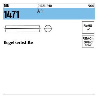 DIN 1471 A 1 Kegelkerbstifte - Abmessung: 3 x 16, Inhalt: 100 Stück