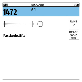 DIN 1472 A 1 Passkerbstifte - Abmessung: 2 x 8, Inhalt: 100 Stück