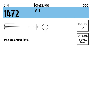 DIN 1472 A 1 Passkerbstifte - Abmessung: 3 x 14, Inhalt: 100 Stück