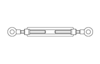 DIN 1480 A 2 SP-RR Spannschlösser geschmiedet, offene Form, mit 2 Ringösen - Abmessung: SP-RR M 10, Inhalt: 1 Stück