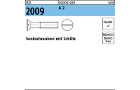 ISO 2009 A 2 Senkschrauben mit Schlitz - Abmessung: M 1,4 x 3, Inhalt: 1000 Stück