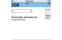 ISO 2338 A 4 m6 Zylinderstifte, Toleranzfeld m6 - Abmessung: 1 m6 x 5, Inhalt: 500 Stück