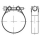 DIN 3017 1.4016 (W2) Form C1 Schlauchschellen, mit Rundbolzen, einteilig - Abmessung: 112-121/25, Inhalt: 25 Stück