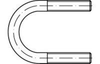 DIN 3570 A 4 Form A Rundstahlbügel, ohne Muttern, zweiseitiges Befestigungs-Gewinde - Abmessung: A 46 / NW 32, Inhalt: 10 Stück